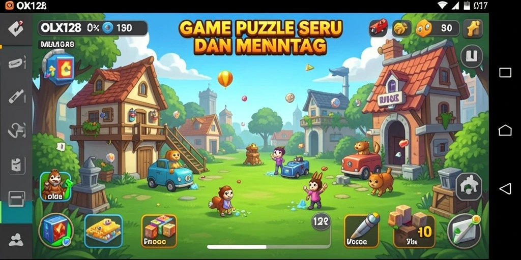 Tampilan gameplay OLX128 yang menarik dengan berbagai teka-teki.