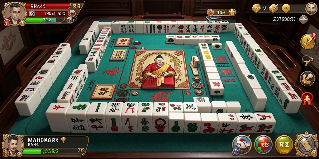 Screenshot gameplay <strong>RR44</strong> menampilkan ubin <strong>Mahjong</strong> yang menarik dan tantangan yang mendebarkan.